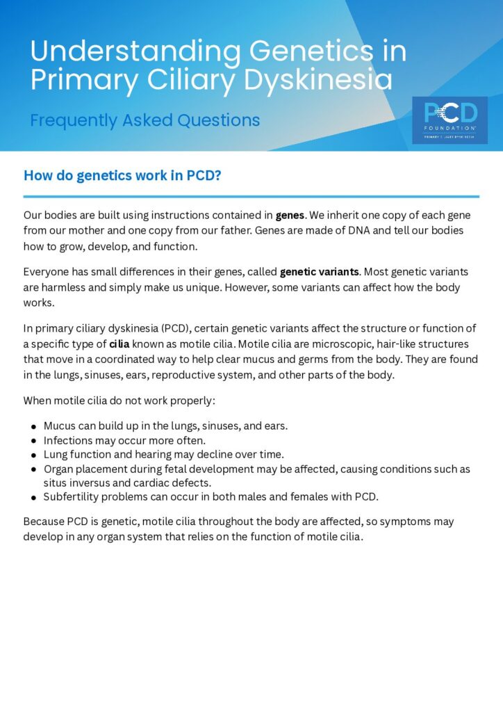 Understanding Genetics in PCD